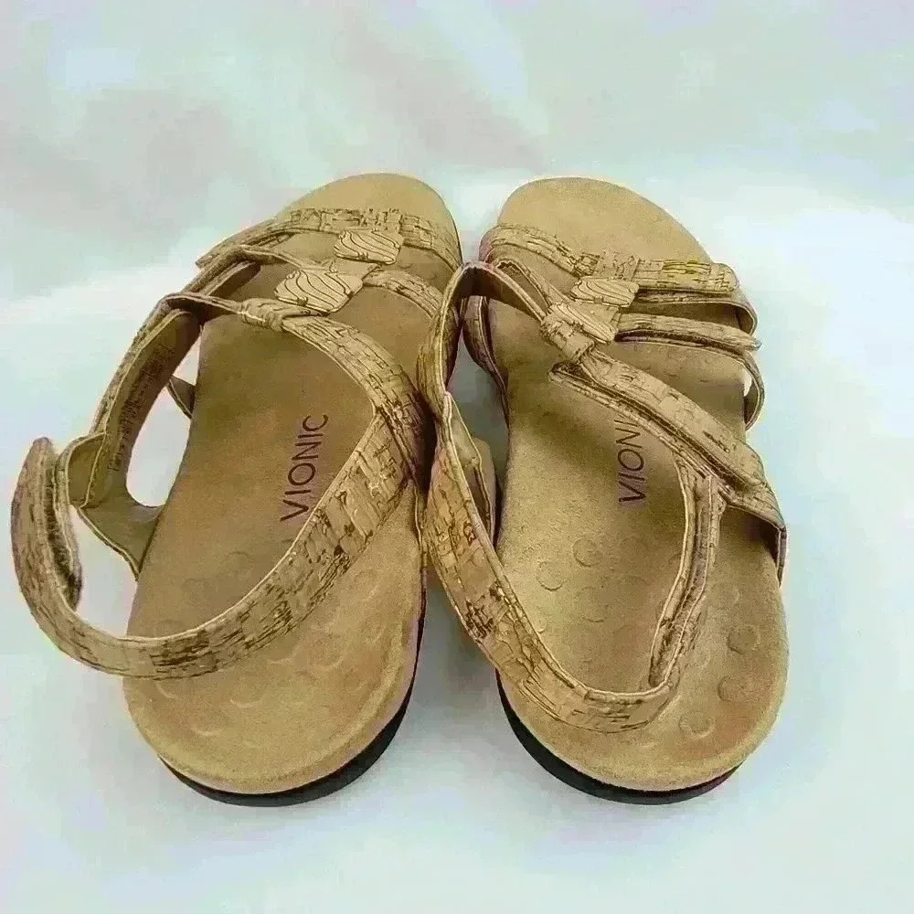 Vionic Amber Tan Cork Sandal sz 10 - Picture 9 of 14